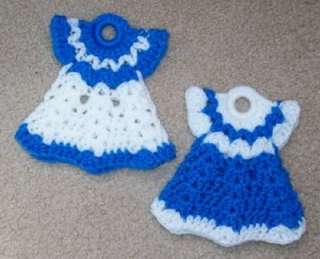 Vintage Look MINI Doll Dress Potholders CROCHET New Pr.  