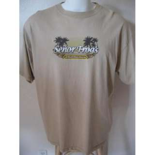 Mens Vintage SENOR FROGS Khaki Tan 100% Cotton Surf T Shirt XXL  