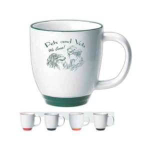 Black foot/rim   White   Ceramic BPA free bistro mug with same color 