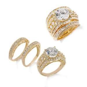 Vermeil Victoria Wieck Absolute Wedding Ring or Band 3 Piece Set Size 