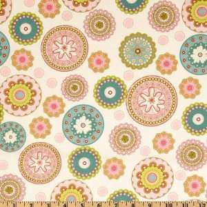  44 Wide Penny Lane Medallions White Fabric By The Yard 