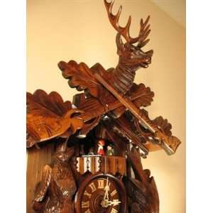  Hunting Cuckoo Clock, Black Forest Hunters Wall Clock 