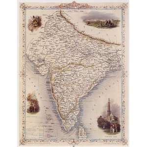  1800s BRITISH INDIA DELHI BOMBAY MAP VINTAGE POSTER 