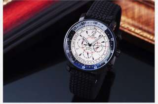 New Classic KS Automatic Mechanical 6 Hands Date Day Rubber Sport Men 