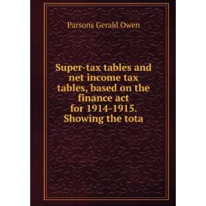   all incomes exceeding Â£3,000 per annum Gerald Owen Parsons Books