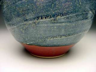 LARRY DAVIDSON (1950 ) blue crystals vase BUHL IDAHO NR  