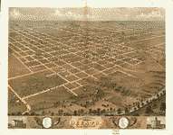 Birds eye view of the city of Decatur, Macon Co., Illinois 1869 