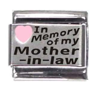  In Memory Of My Mother in Law Pink Heart Laser Italian 