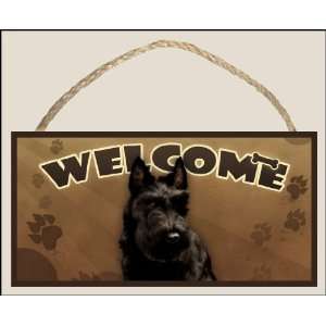 Scottish Terrier (Scotty) Welcome Dog Sign / Plaque featuring the art 