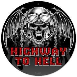  Highway to Hell Round Metal Sign