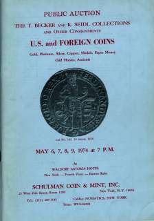 SHULMAN COIN AUCTION 1974 U.S. AND FOREIGN COINS  