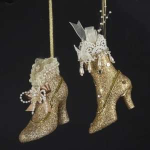   of Elegance Victorian Gold Boot Christmas Ornaments 6