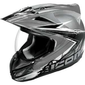 Icon Salvo Mens Variant Sports Bike Racing Motorcycle Helmet   Silver 