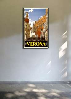 Verona Italy   Vintage Style 1938 Travel Poster 15x24  