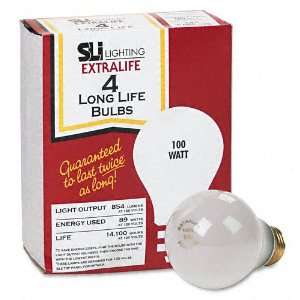  SLI Lighting  Incandescent Bulbs, 100 Watts, 4 per Pack 
