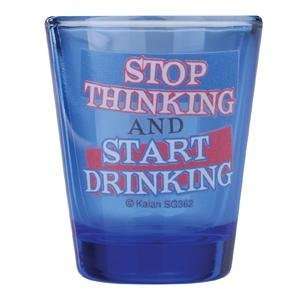  Set of Stop Thinking Start Drinking Shot Glasses Kitchen 
