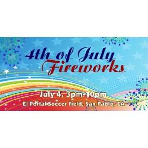  3x6 Vinyl Banner   Annual 4th of July Fireworks 