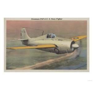  View of Grumman F4F 3 U.S. Navy Fighter Premium Poster 