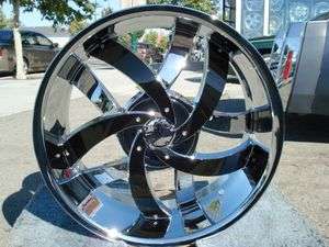 22 INCH VELOCITY 825 CHROME & BLACK RIMS AND TIRES CADILLAC DEVILLE 