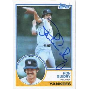 Ron Guidry Autographed 1983 Topps Card 