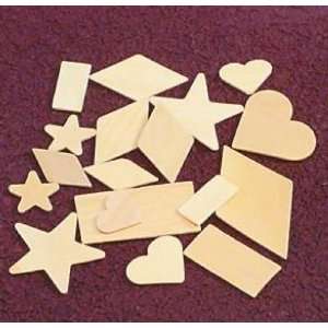  Geometric Wood Shapes II, 1,000 Assorted Shapes per Pack 