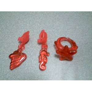 Red Piece Jewelry From 1997 Mattel Disneys the Little Mermaid 