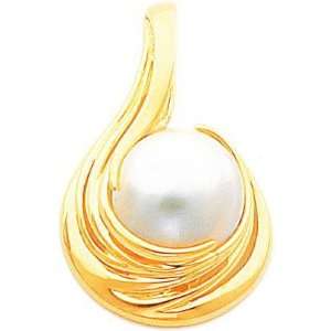    14K Yellow Gold Mabe Cultured Pearl Pendant Jewelry Jewelry