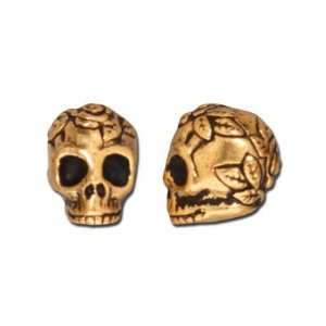  10mm Antique Gold Skull Bead by TierraCast Arts, Crafts & Sewing
