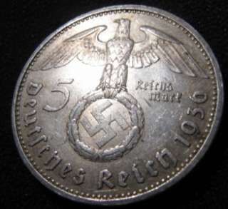 GERMANY 1936  1938 & 1939 LOT 13 SILVER COINS NAZI SWASTIKA 5 