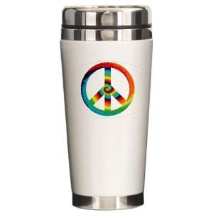  Ceramic Travel Drink Mug Tye Dye Peace Symbol Everything 
