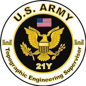 United States Army MOS 21Y Topographic Engineering Supervisor Decal 