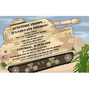 Army Tank Party Invitations