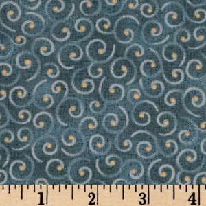  44 Wide Charms Mini Swirls Dusty Navy Fabric By The Yard 