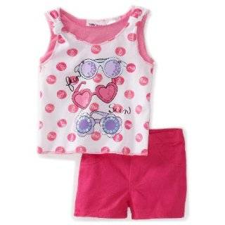 Young Hearts Baby Girls Infant Screenprint Tunic With Twill Short Set 