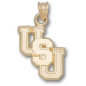  Utah State Diagonal USU Pendant (Gold Plated) Sports 