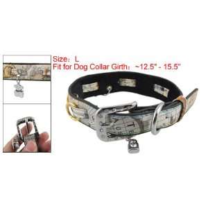   Faux Leather Dog Collar Lock Charms Neck Strap w 5 Rings