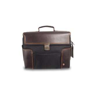   Brown 420501 Aston Double Compartments Briefcase Color Black / Grey