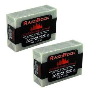 RazoRock Exfoliating Scrub Artisan Bar Soap 100g   2 Pack 