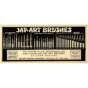  1921 Ad Japanese Artist Paint Brushes Tip Silver Handle 