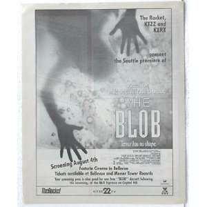  1988 The Blob Seattle Premiere Movie Print Ad (Movie 
