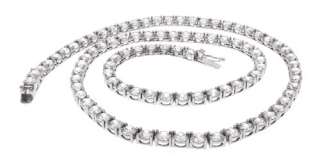 STERLING SILVER 4mm ROUND CZ TENNIS NECKLACE  