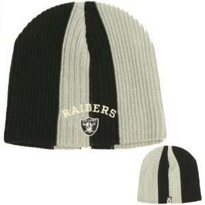  NFL Oakland Raiders Vertical Stripe Beanie Hat Cap Sports 
