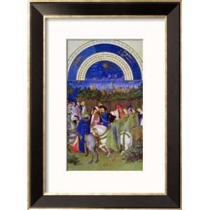  May Courtly Figures on Horseback by the Limbourg Brothers 