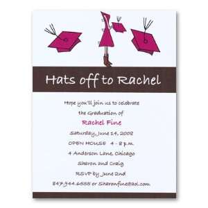  Hot Pink Hats Off Invites Invitations Health & Personal 