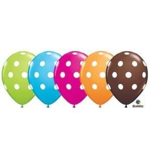 Big Polka Dots 11 Inch Latex Balloons, Qualatex 25 Per 
