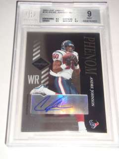   Limited Rookie Autograph Rc ANDRE JOHNSON BGS 9 MINT Auto Card  