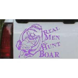 Purple 10in X 13.0in    Real Men Hunt Boar Hunting And Fishing Car 