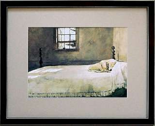 Black Master Bedroom Bed Andrew Wyeth Lab Dog Framed  