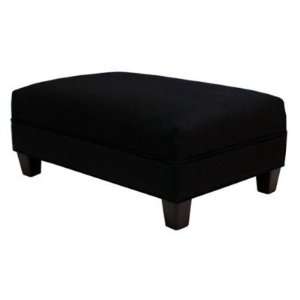   Accents Mackenzie Upholstered Ottoman Black, Black