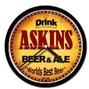  ASKINS beer and ale wall clock 